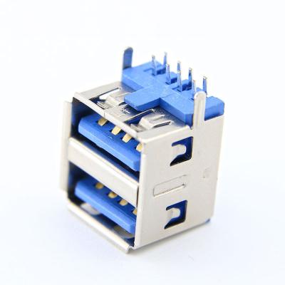 China 11.5mm Female 8 Pin SMT USB A Receptacle Connector PCB Connector USB 2.0 A Imperial Type Short Body For Charging for sale