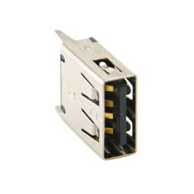 China Type-A USB 2.0 Receptacle PCB Connector USB TYPE-A Connector Female 4 Pin Vertical USB-A Socket 15mm Connector 180 Degree For Charging for sale