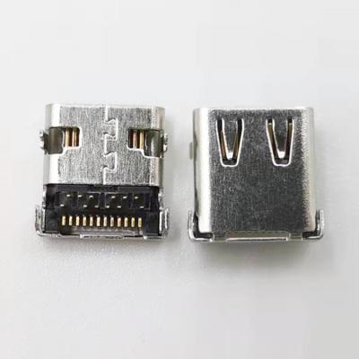 China PCB Socket Connector Factory Customized Audio Charging Copper Alloy Contacts SMT+ Through-hole C Connector TYPE-C Connector for sale