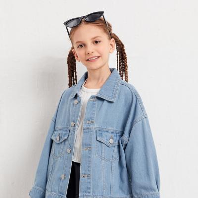 China New Products Breathable Jeans Denim Jacket Girls Jean Jackets Girls Flap Pocket Denim Jacket for sale