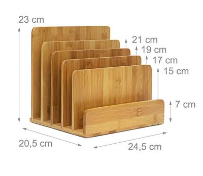 China 100% Wooden Office Folder Bamboo Mail Organizer, 5 Slots Wooden Office Folder Sorter for Document Letter Envelope Mail Paper for sale