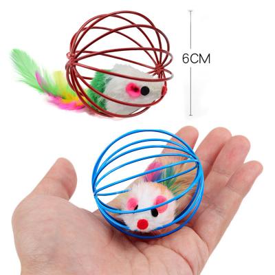 China Cat Interactive Toy Cute Creative Viable Mouse In The Rat Cage Toy Kitten Interactive Toys For Cat for sale