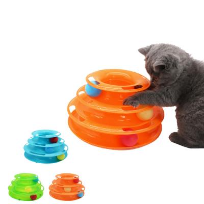 China Wholesale Viable Cats Interactive Toy 3/4 Layer Tumbler Turntable Interactive Training Cat Toys For Indoor Cats Interactive Toy for sale