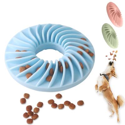 China Sustainable Toy Interactive Puppy Feeder Teether Soft Dog Pet Food Leakage Round TPR Slow Feeding Puzzle Entertainment for sale