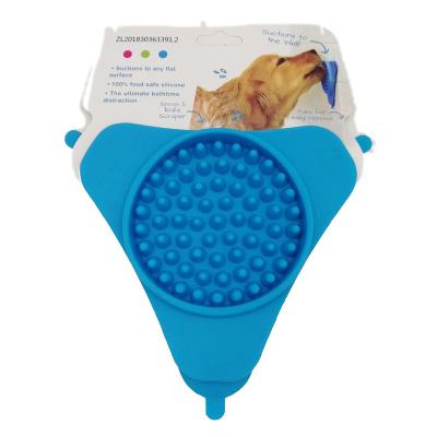 China Wholesale Viable Silicone Blue Multifunctional Fixed Wall Mounted Dog Suction Bowl Slow Pet Feeder Bowl for sale