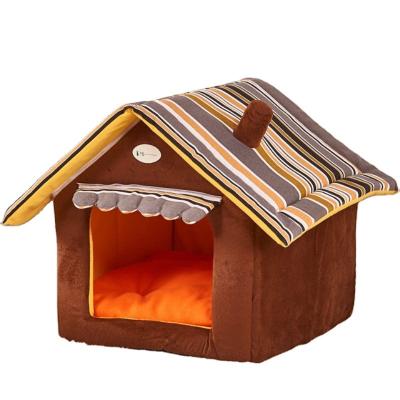 China Removable And Washable Doghouse Viable Bed Pet House Bedspread Waterproof Striped Pet House Bedspread Dog Large And Medium for sale