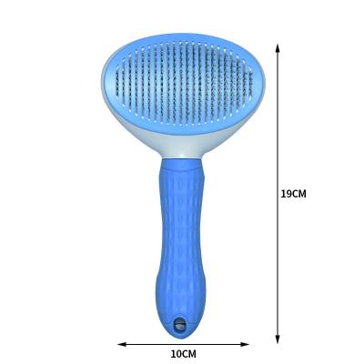 China Custom Viable Cat Grooming Slicker Brush Hair Clean Comfortable Removal Dog Flea Brush Grooming Tools for sale