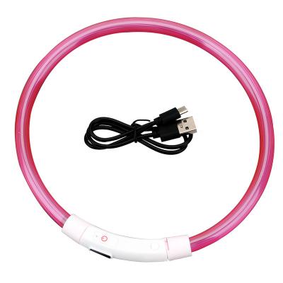 China Viable Wholesale Safety Dog Collars Usb Rechargeable Luminous Led Dog Collars Pet Accessories for sale