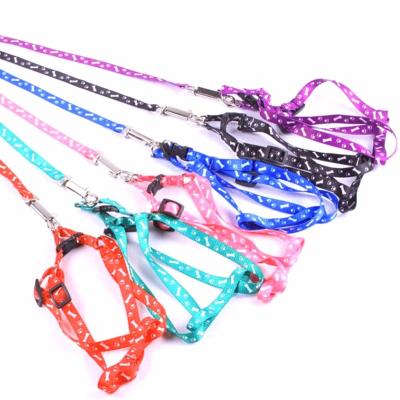 China Viable Nylon Puppy Dog Pet Cat Adjustable Harness With Lead 10 Colors To Choose Interactive Toys Leash Chain Collars Toy for sale