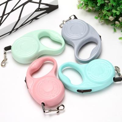 China Custom Viable Colorful Puppy Dog Leash Nylon Retractable Walking Leash For Small Dogs for sale