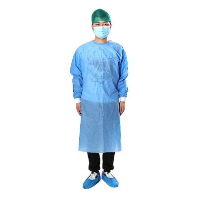 China SMS Green Waterproof Disposable Machine Made Yellow Gown PP Isolation Gown for sale