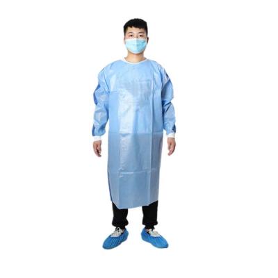 China Waterproof Disposable Gown Disposable Nonwoven Isolation Gowns for sale