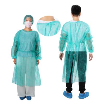 China Knit Cuff Isolation Gown PP Cheap Non Woven Disposable Gowns for sale