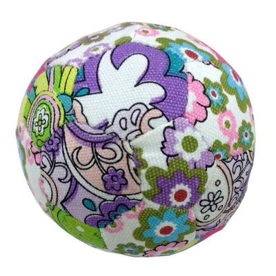 China Safe Chinese Stuffed Flower Fabric Soft Fabric Ball Pattern Sewing Cloth Ball for sale