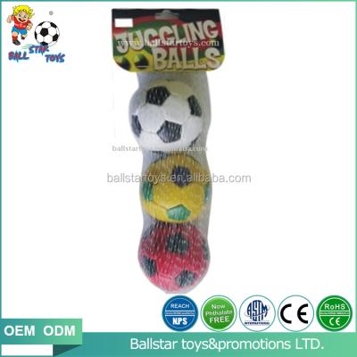 China Soft Toy 2.5 Inch Soft Stuffed Leather Soccer Ball Toy With Net Packing Set for sale