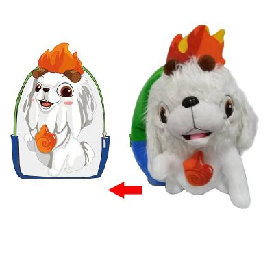 China Manufacturer Custom Stuffed Plush Animal Backpack Soft Dog Toy Animal Plush Bag for sale