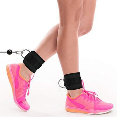 China Adjustable D Ring Ankle Straps Protective Ankle Leg Training For Gym for sale