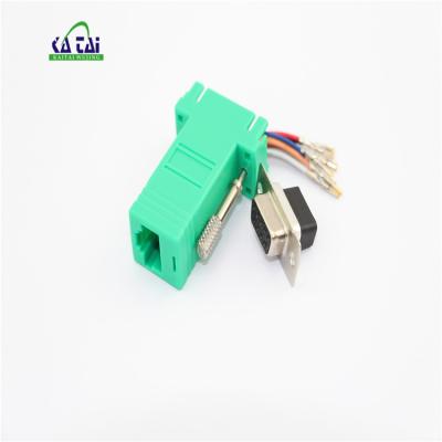 China Flexible Automotive DB9 RS232 Female To RJ45 Jack Modular Adapter Custom Pin Color Accepted for sale