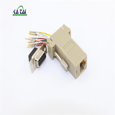 China D-sub rs232 db9 female from computer to rj45 adapter computer connector for sale