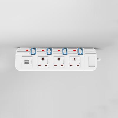 China Independent Switch And Lightweight New Design Type 3 Outlet UK 2 Usb Extension Cord Sockets Power Strip With Ce Approved for sale