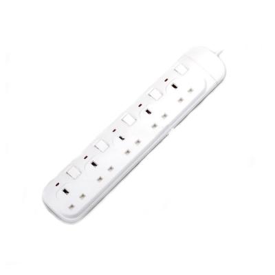 China Residential / General Purpose 5 Way Plug And Socket Black Extension Socket UK Standard Electrical Switches And Sockets for sale