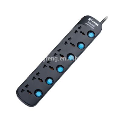 China Convenient Safety 6 Strip Reveal Multi Universal Lighter Plug Power Sockets Extension Universal Electrical Outlet for sale