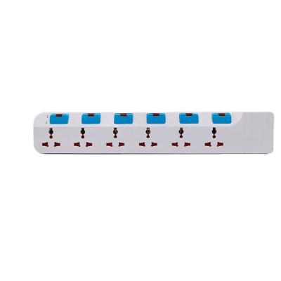 China Standard Application 6 Way Power Sockets Extension New Residential General Purpose Grounding Socket With Individual Switch for sale