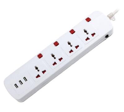 China Exquisite Universal Multi Way Plugs Extension Power Electrical Outlet With 3 USB Port for sale