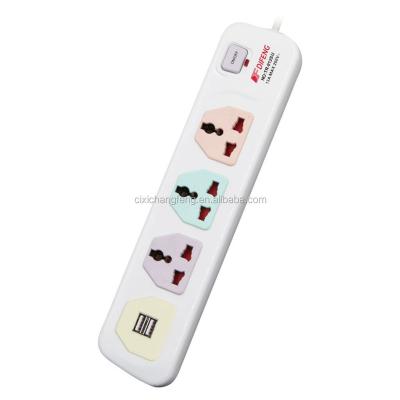 China Universal Multi Residential/General Purpose 4 Way Extension Socket Overload Protector Power Strip With 2 Usb Extension And Main Switch for sale