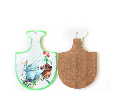 China Viable Wholesale Ceramic Shovel Shaped Table Mat Cork Coasters Custom Printing Logo Drinks Table Pad for sale