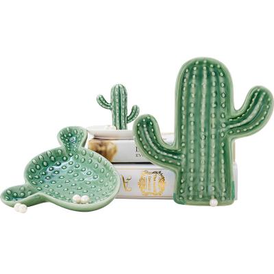 China Beautiful Trinket Display Dish Fashion Design Cactus Trinket Dish Dish Jewelry Ring Holder Tray For Wholesale for sale