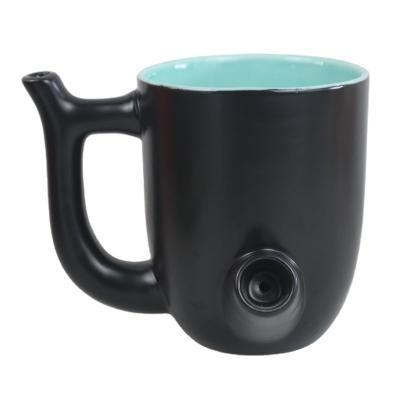 China Amazon Factory Direct Sale White Tobacco Pipe Ceramic Matte Black Hand Stocked Smoking Coffee Mug for sale