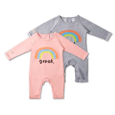 China 100% Infant Kids Clothes Small MOQ Cotton Print Rainbow Onesie Breathable Wholesale Baby Romper Baby Jumpsuit for sale