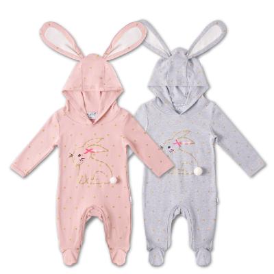 China Petelulu Cotton Hoodie Rabbit Baby Cute Overalls Romper 100% Causal Long Sleeve Style for sale