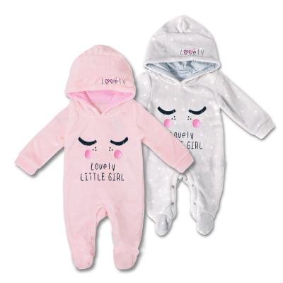 China Long Sleeve Long Sleeve Baby Fleece Newborn Coral Eyelash Romper Infant Clothing Winter for sale