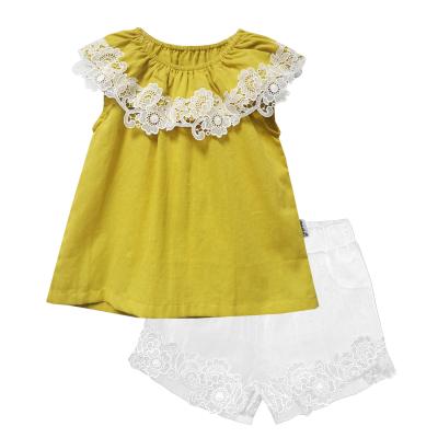 China Comfortable Breathble Summer Clothes Two Piece Outfits Toddler Girls Clothing Sets for sale