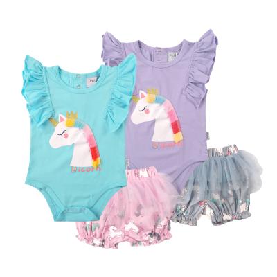 China Antibacterial Babies' Clothing Sets Cotton Knitted Summer Classic Kids Clothing Sets 2 Pieces for sale