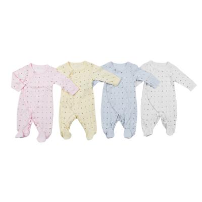 China Breathable Baby Clothes Simple Patterns 4 Pcs Baby Footie Bodysuit Baby Gifts Best New for sale