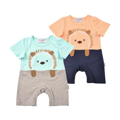 China Manufacturers Breathble Summer Cotton Cartoon Cozy Wholesale Cozy Short Sleeve Print Infant Boy Clothes Baby Rompers for sale