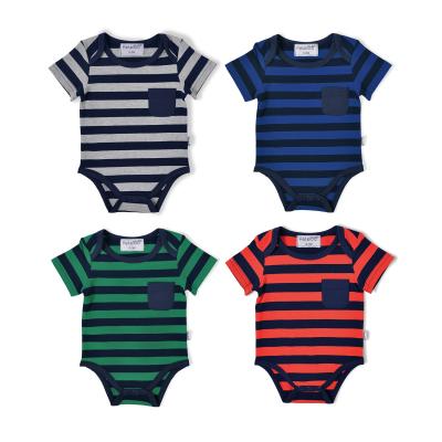 China New Arrival Soft Sleeveless Stripe Petelulu Baby Colorful Blue Gray Orange Green Onesie for sale