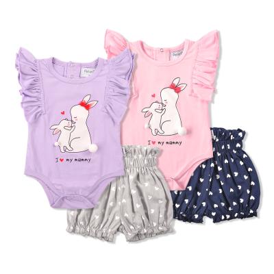 China Antibacterial Clothing Sets China Cotton Knitted Classic 2 Piece Baby Amount Girl Summer for sale