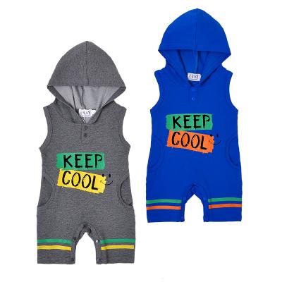 China Sleeves Wholesale High Quality Baby Playsuit Clothes Cartoon Patch Embroidered Baby Rompers Cotton for sale