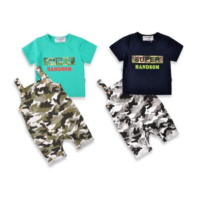 China Antibacterial Kids Clothes Boys Clothes Infant Boy Cotton Suit Kids Shorts Shirt Set for sale