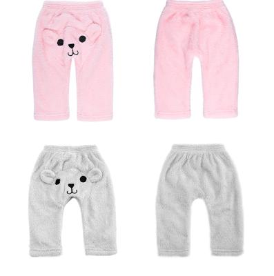 China Anti-pilling Toddler Kids Thicken Flannel Pants Winter New Pure Color Unisex Baby Kids Loose Casual Pants for sale