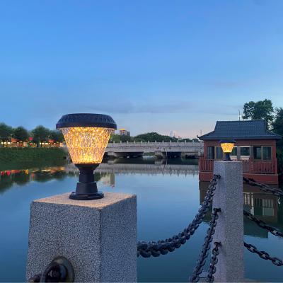 China KEMOS Residential Landscape Solar Gate Garden Lamp Led Outdoor Bollard Lighting Fence Post Solar Post Pillar Light for sale