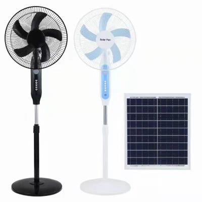 China Hot Selling 16 Inch Outdoor Hotel Home Waist Stand Rechargeable Solar Panel Floor Solar Powered Fan With Remote Control for sale