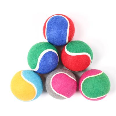 China Stocked Customized Color Rubber Dog Chew Toys Pet Interactive Tennis Ball For Training for sale