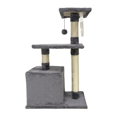 China Sustainable Popular Hot Selling Stairs Climbing Cat Pet Play House With Frame Lines Cat Tree for sale