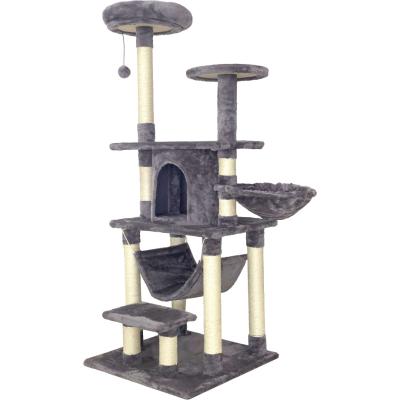 China Sustainable Board Cat Tree House Climbing Frame Vertical Scraping Multi-laye Stairs for sale