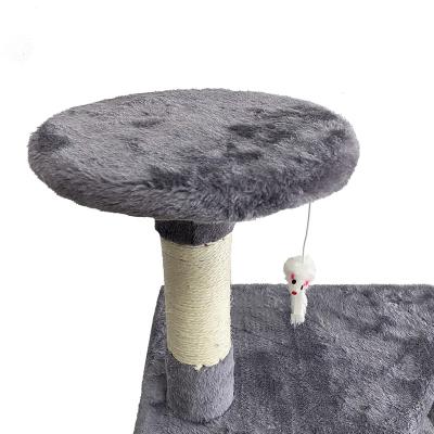 China Sustainable Hot Sale Sisal Scratch Climbing Pet Housing Wooden Furniture Scratching Post for sale